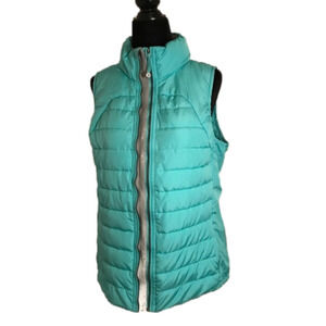 lightweight puffer vest. Tangerine brand. Women’s size medium. Teal.